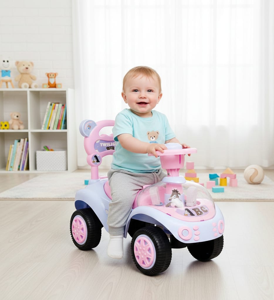Pink & Purple Push Ride-On Car