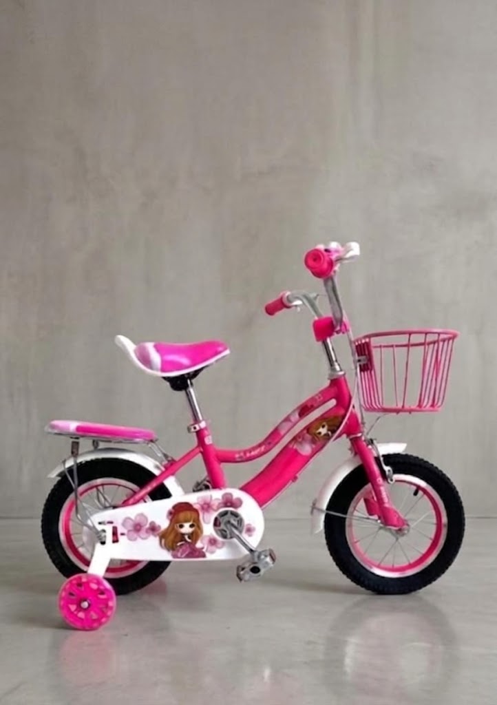 Pink Floral Girls Bicycle with Training Wheels