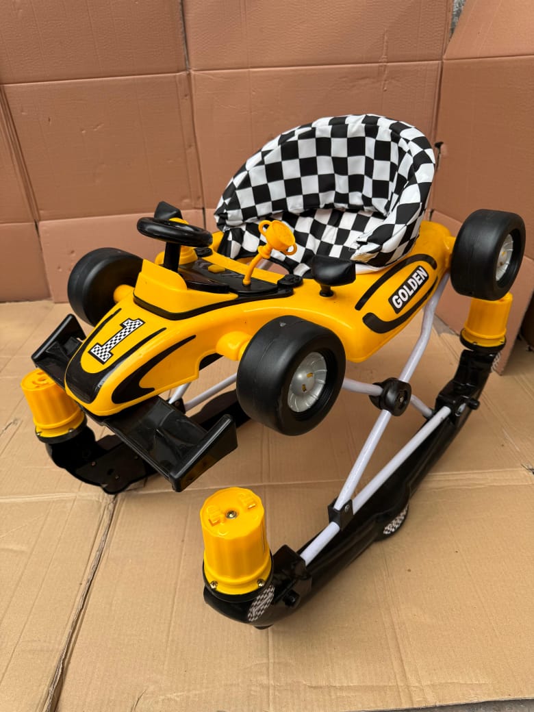 Golden Checked Baby Walker