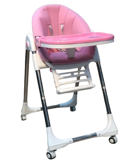 Pink Foldable Baby High Chair