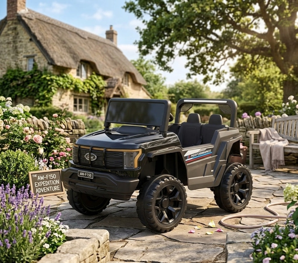 Ford-Style Black Ride-On Truck