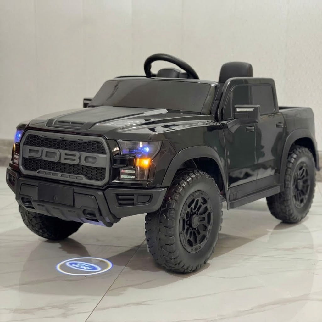 Kids Gloss Black Electric Off-Road Ride-On Truck