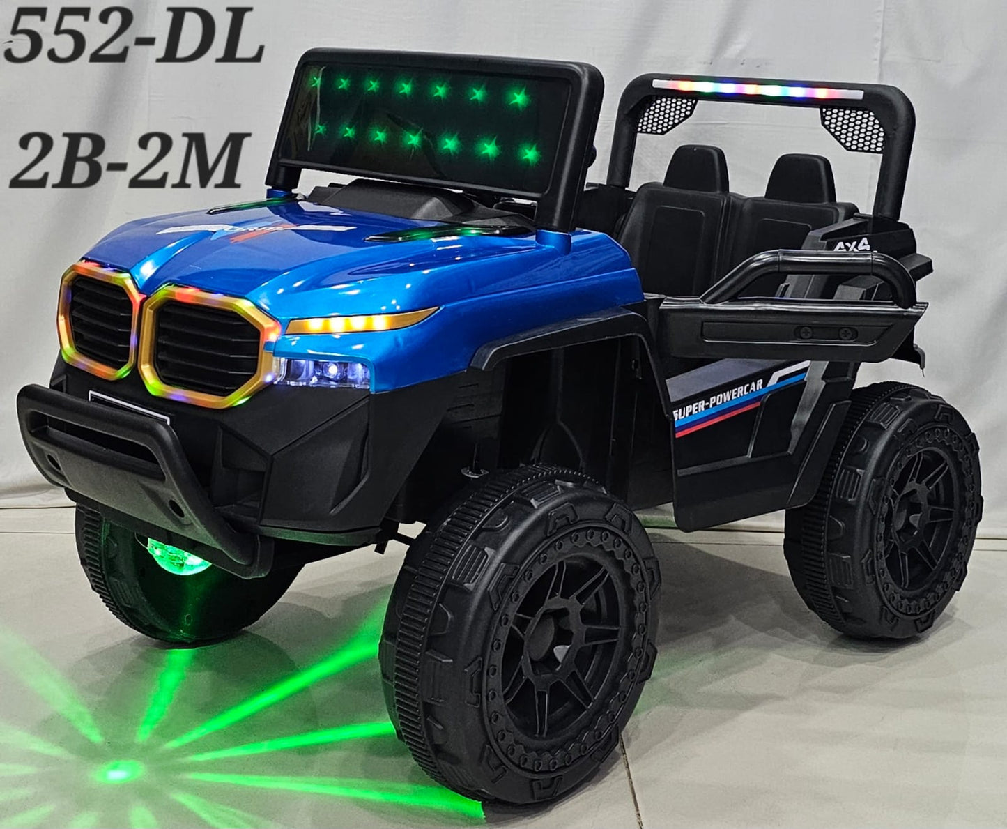 Super-Power 4x4 Kids Electric Jeep - Metallic Blue