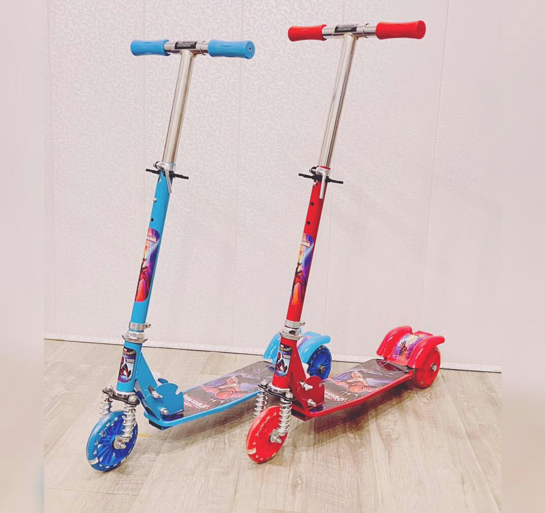 Kids Foldable Kick Scooter – Red & Blue