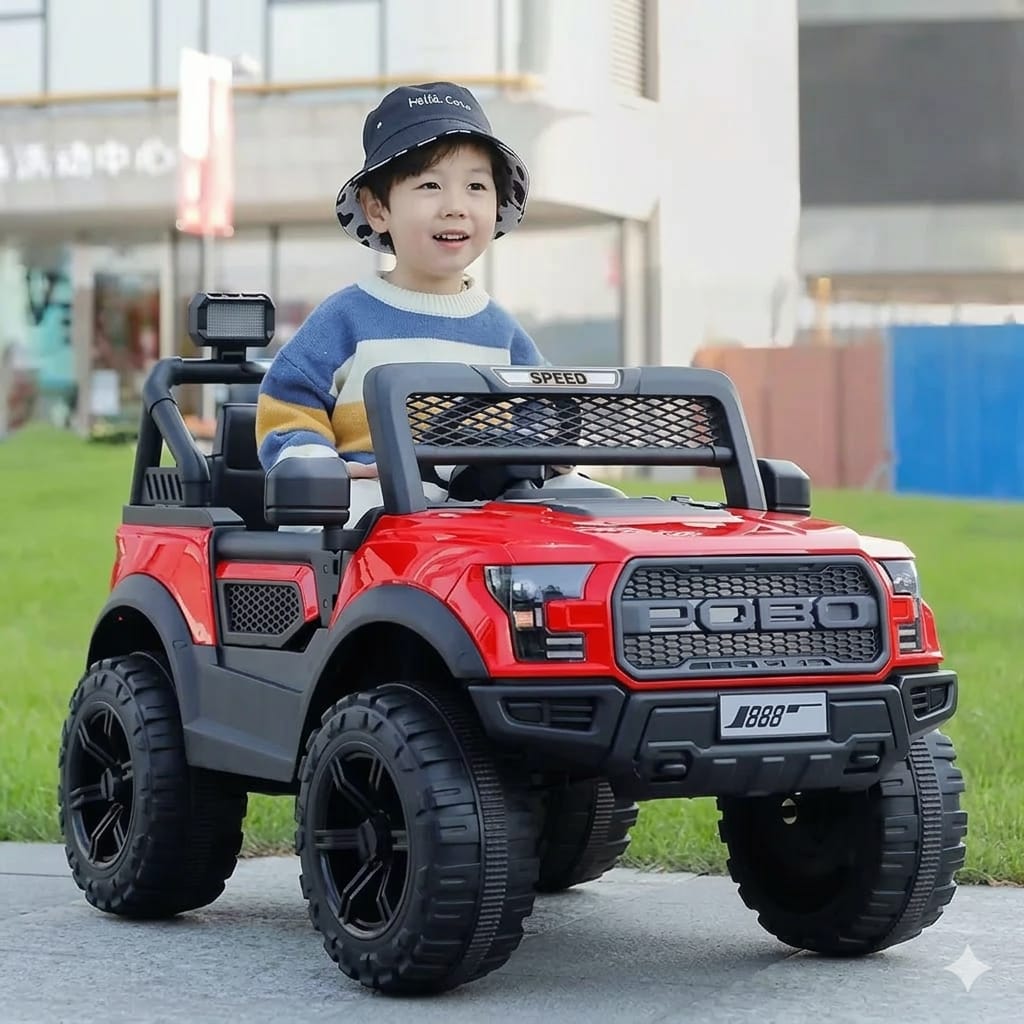 Red Off-Road Kids Jeep