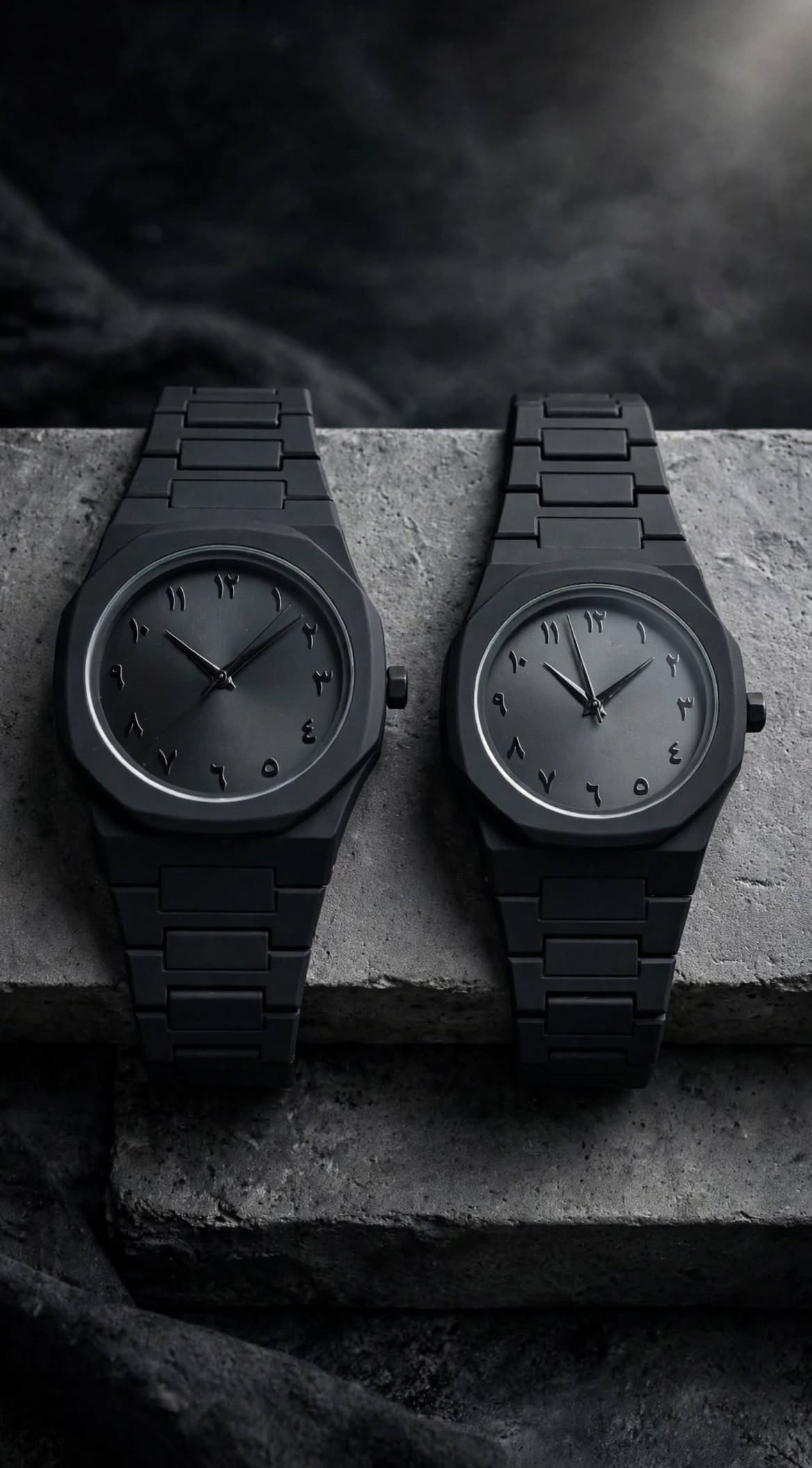 Arabic Aura Watch - Matte Black Polycarbonate with Arabic Numerals