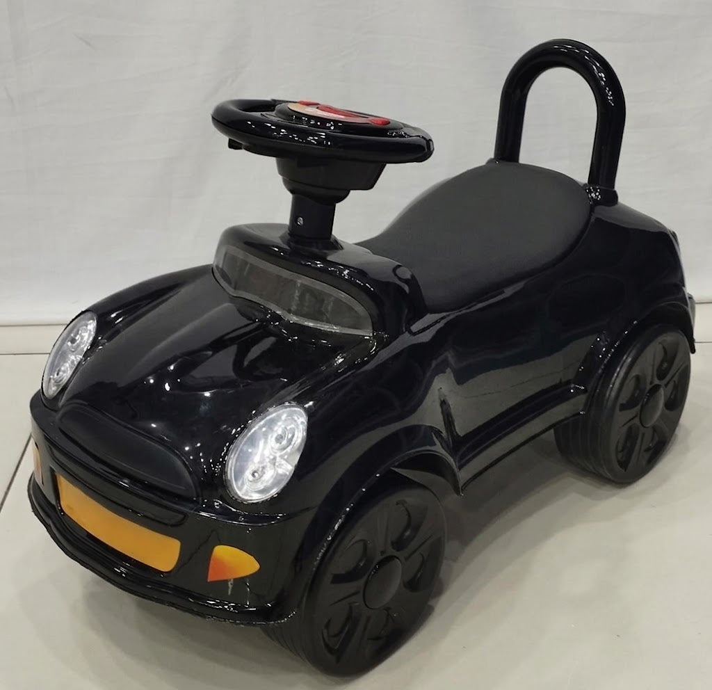 Classic Black Mini Racer Ride-On Car