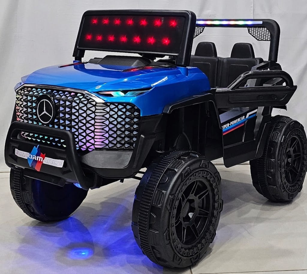 Performance Luxury 4x4 Kids Electric Jeep - Metallic Blue