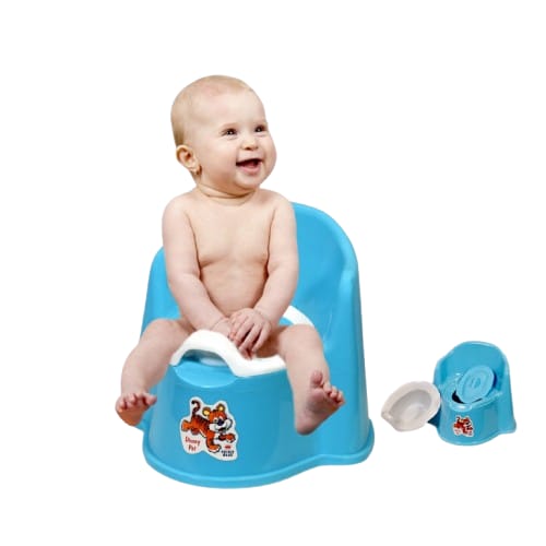 Simple Blue Potty Chair with Tiger Sticker