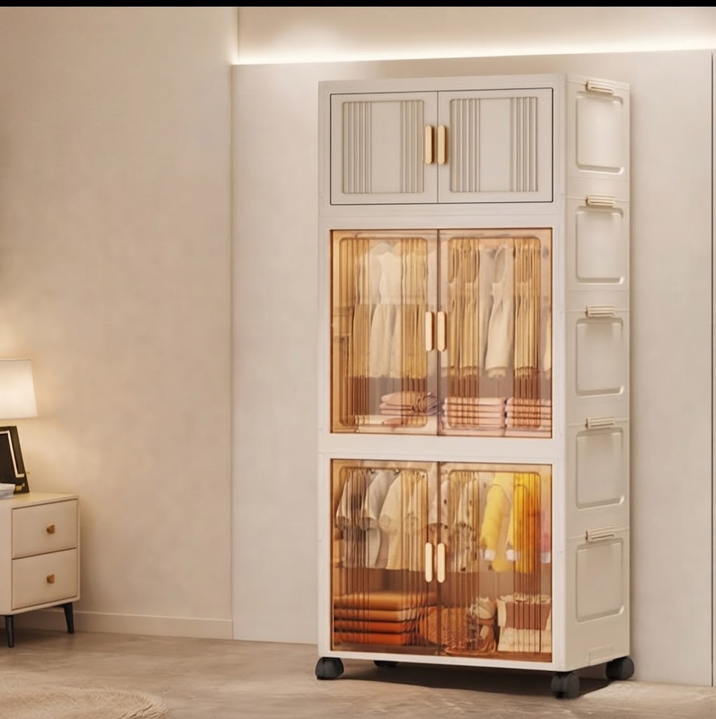 Multi-Tier Storage Wardrobe Cabinet