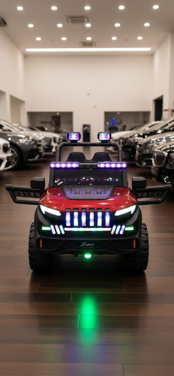 Multi-LED Red Ride-On Jeep
