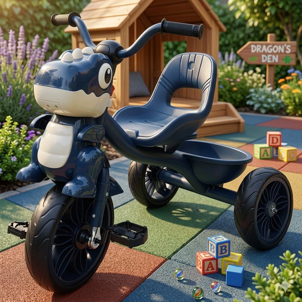 Blue Dinosaur Kids Tricycle