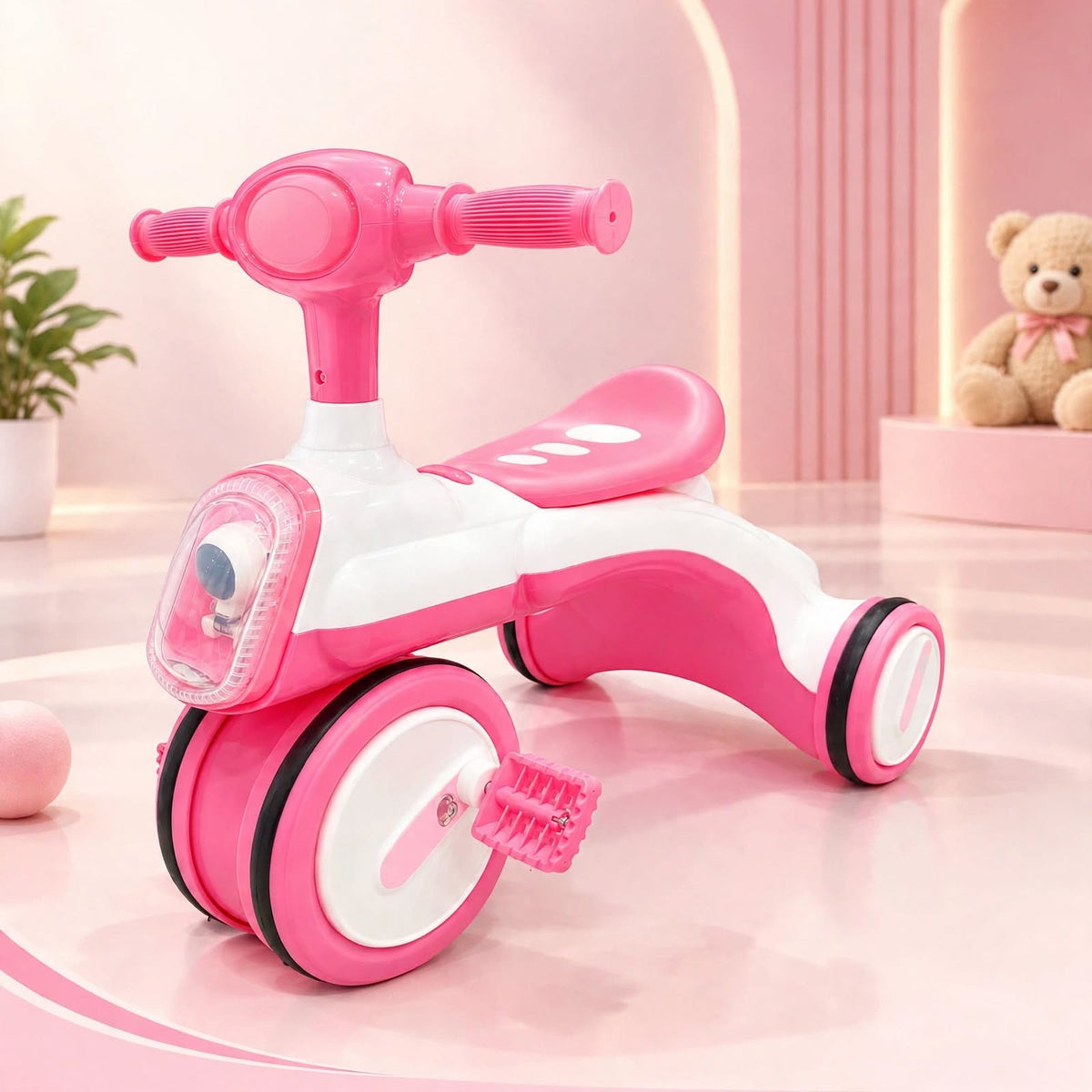 Baby Tricycle With Canopy and Safety Guard - Push Handle Tricycle For Kids