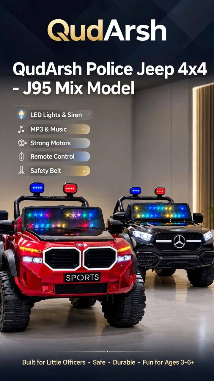 QudArsh J95 Police Jeep 4x4 - Mix Model (Red & Black)