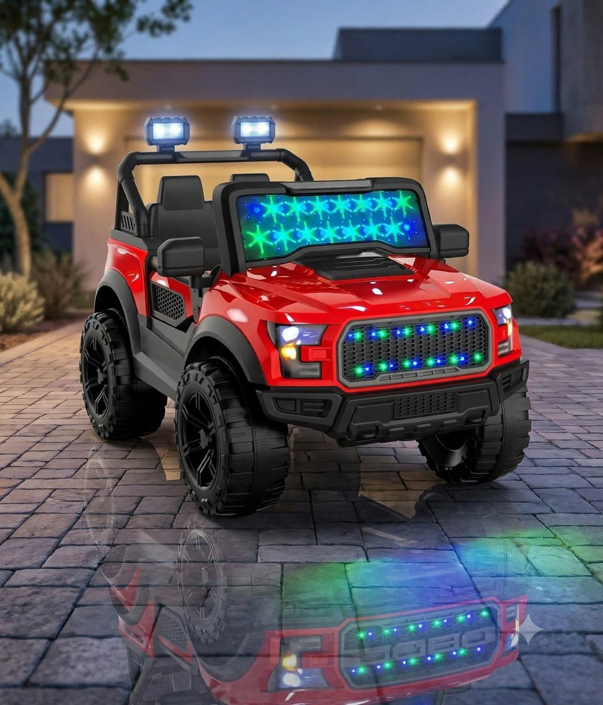 Ford Style Kids Electric Jeep - Starry Light Edition 🔴⭐
