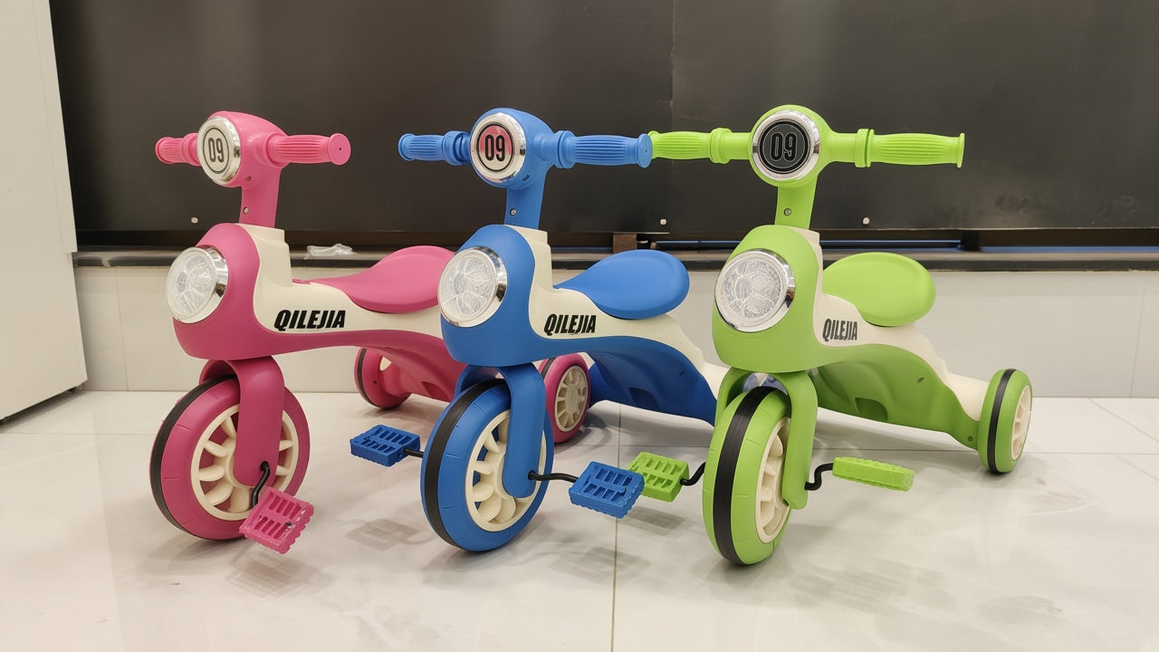 Qilejia Kids Tricycle (3 Colors Set) Description: