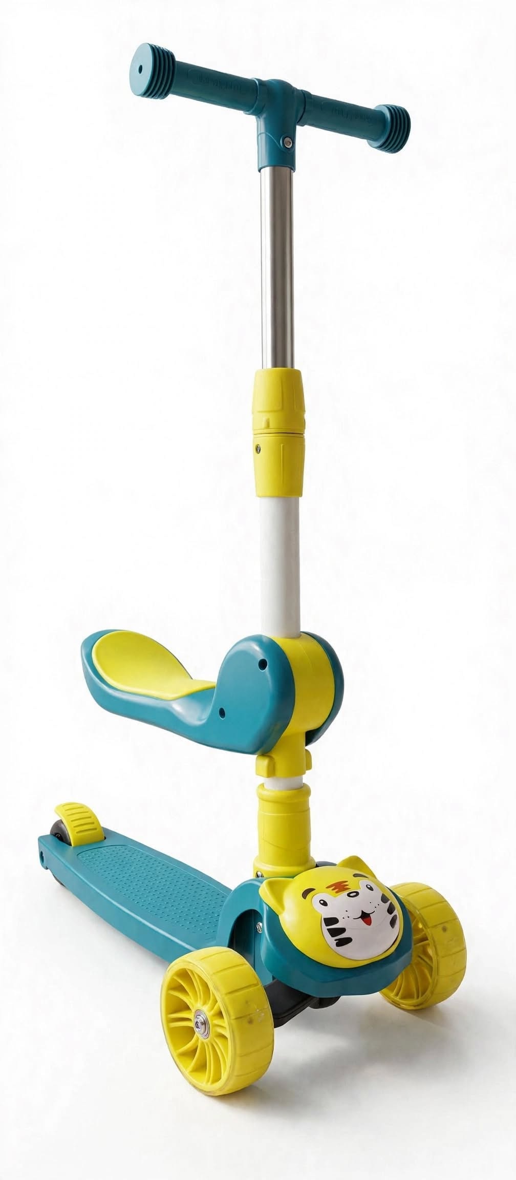Model 528-6 - 2 in 1 Kids Scooter with Seat - Tiger Design