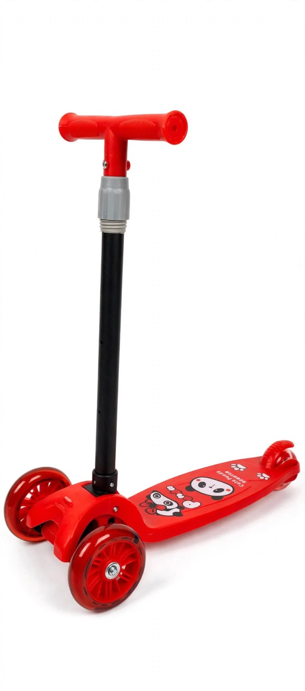 Model 507 - Big Tire Kids Scooter - 3 Wheel Scooter with Large Wheels & Cute Panda Design