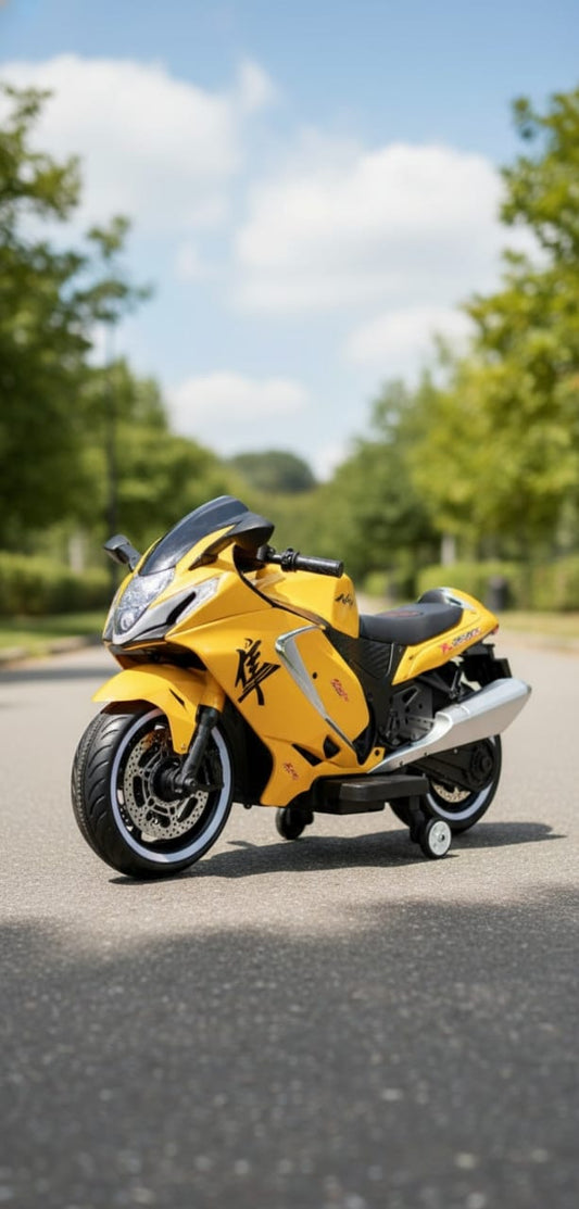 Yellow Kids Sports Motorcycle