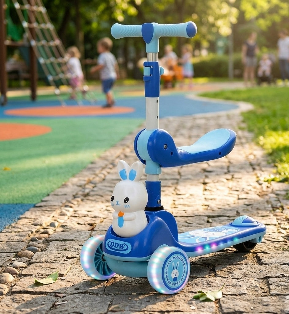 2-in-1 Bunny Kick Scooter with Seat