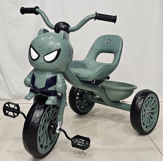 Superhero Theme Kids Tricycle with Rear Basket