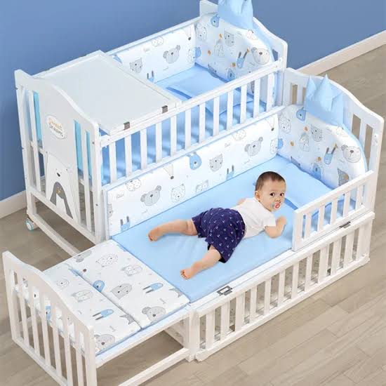 Convertible Wooden Baby Crib & Toddler Bed