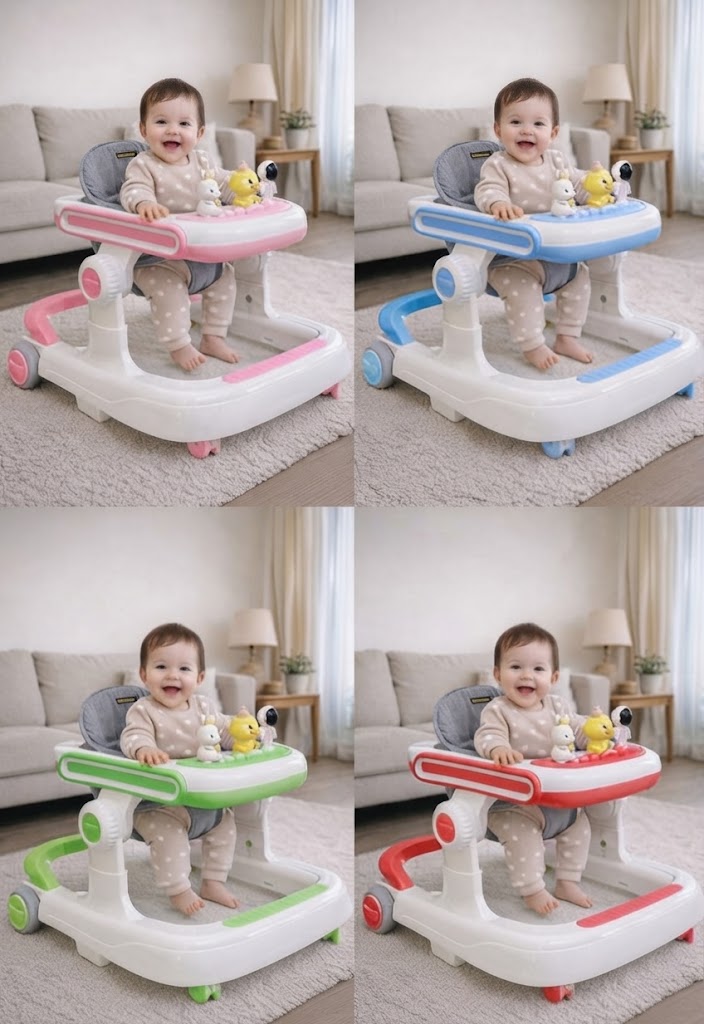 Multi-Color Baby Walker with Toys