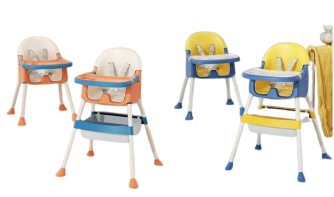 Multi-Color Baby High Chairs (Orange & Blue/Yellow)