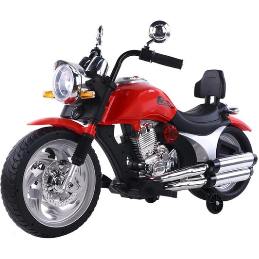 Red Electric Chopper Motorcycle