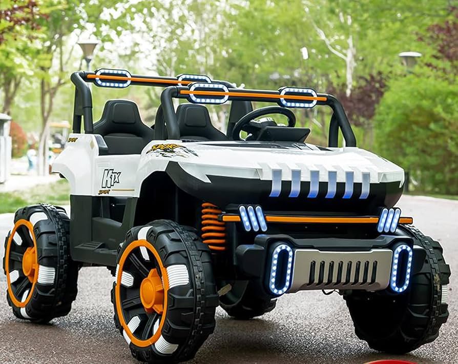 Futuristic White Off-Road Buggy Ride-On