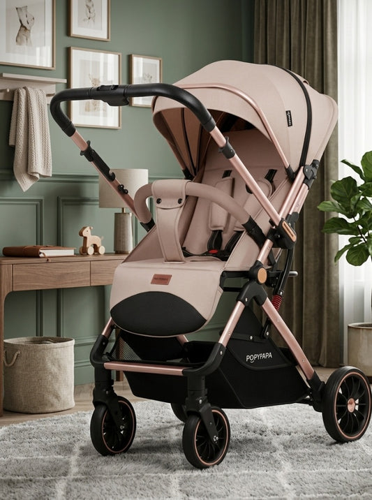 Beige & Rose-Gold Luxury Stroller