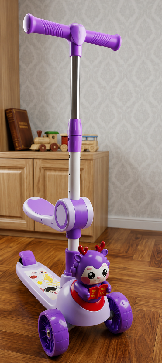 Kids 3-Wheel Purple Character Scooter