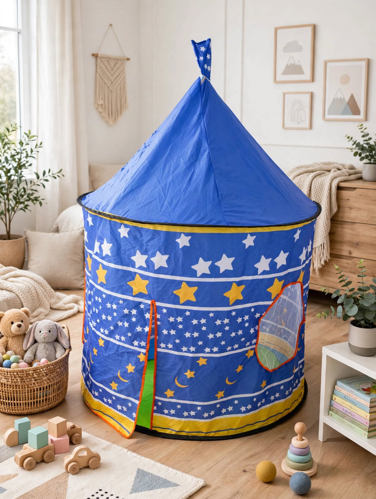 Starry Castle Pop-Up Play Tent for Kids - Foldable Indoor & Outdoor Playhouse
