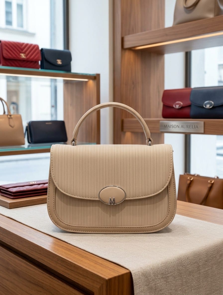MAISON AURELIA - The Elise Top-Handle Bag in Dune Beige