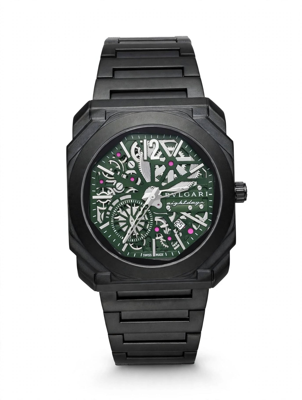 Bvlgari Octo Finissimo Skeleton - Matte Black with Emerald Green Skeleton Dial