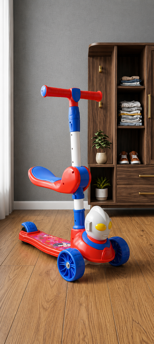 Red & Blue Kids Ride-On 3-Wheel Scooter