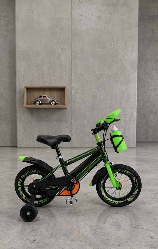 Green Kids Bicycle with Training Wheels