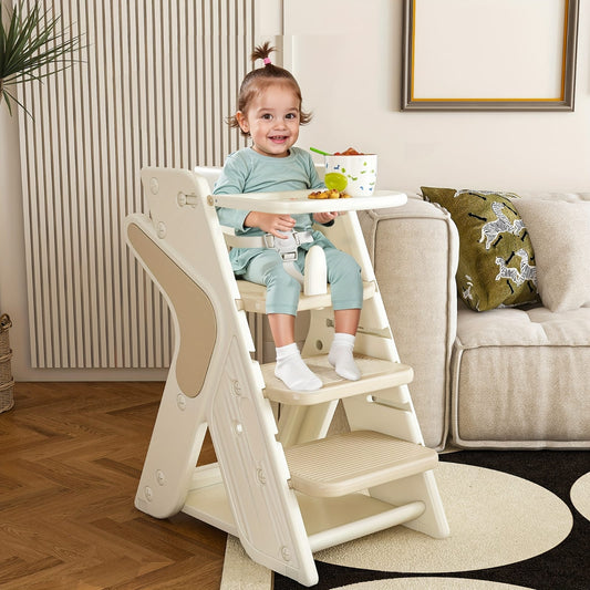 Beige Wooden High Chair