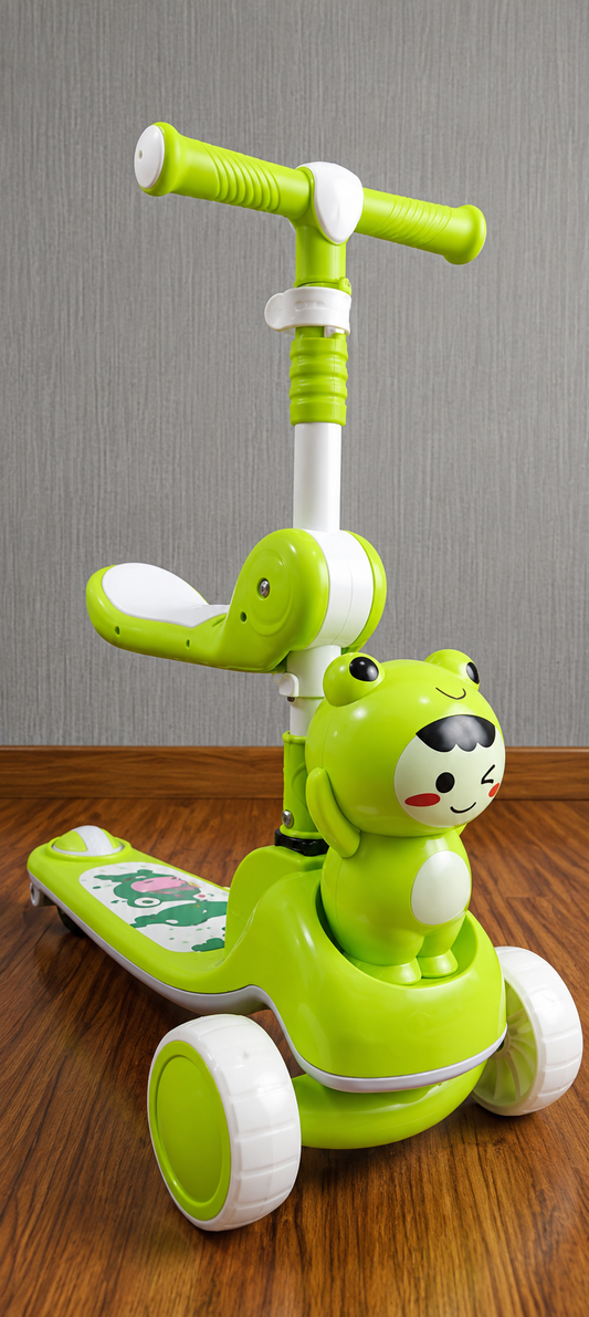 Green Cartoon Kids 3-Wheel Scooter