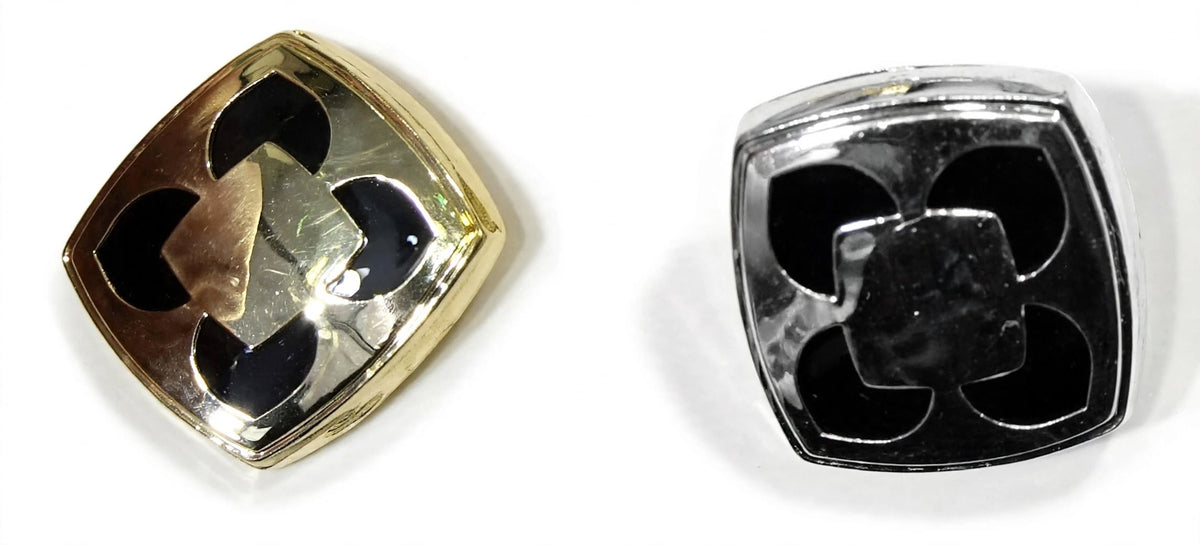 Black Enamel Clover Cushion Cufflinks