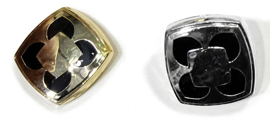 Black Enamel Clover Cushion Cufflinks