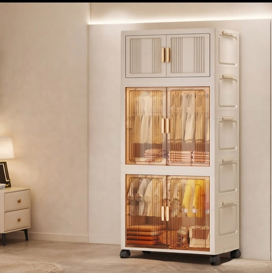 Multi-Tier Storage Wardrobe Cabinet