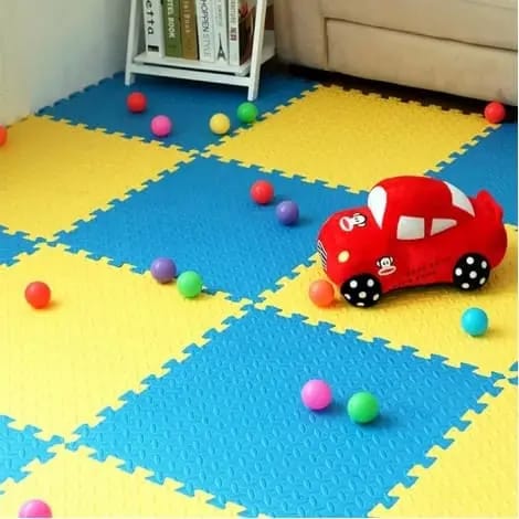 Blue and Yellow Foam Play Mats