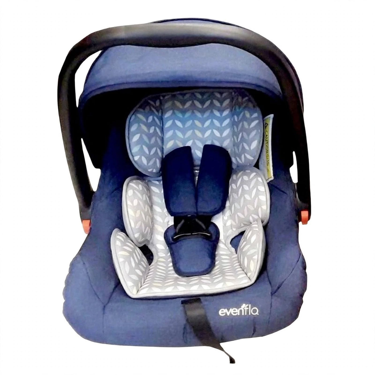 Evenflo Infant Baby Carry Cot + Car Seat + Rocker - Navy Blue Leaf Design