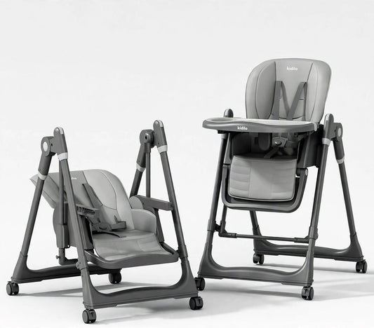 Kidilo Model 8166 - 2-in-1 Swing High Chair - Grey