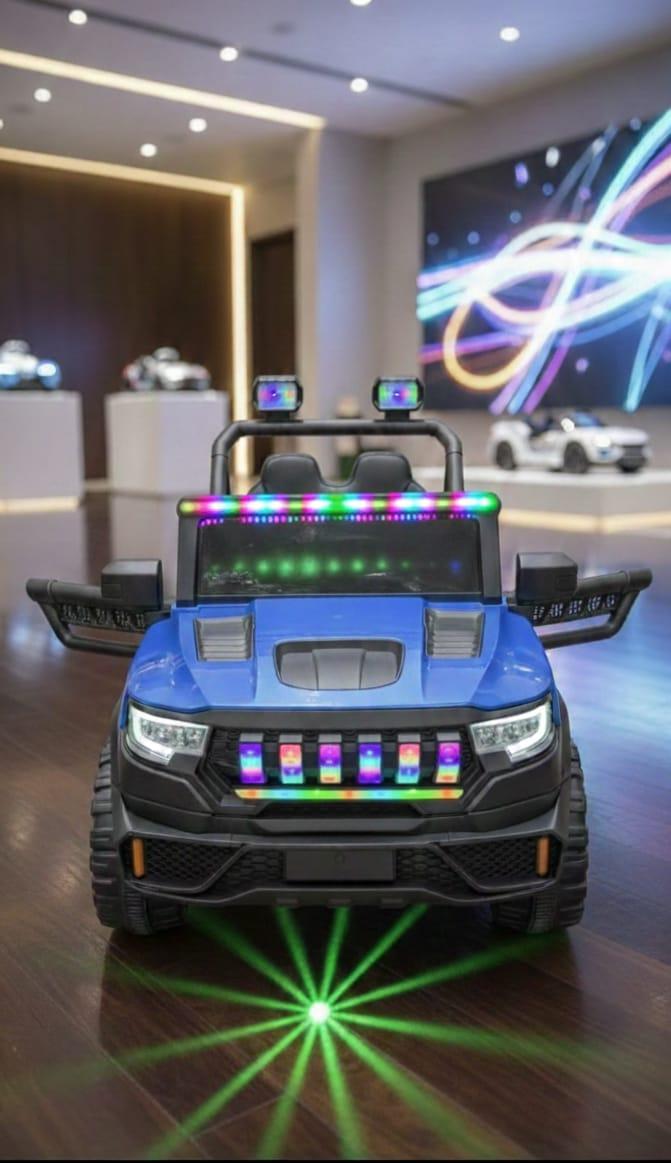 Blue Kids 4x4 Jeep With Open Doors & Star Laser Lights