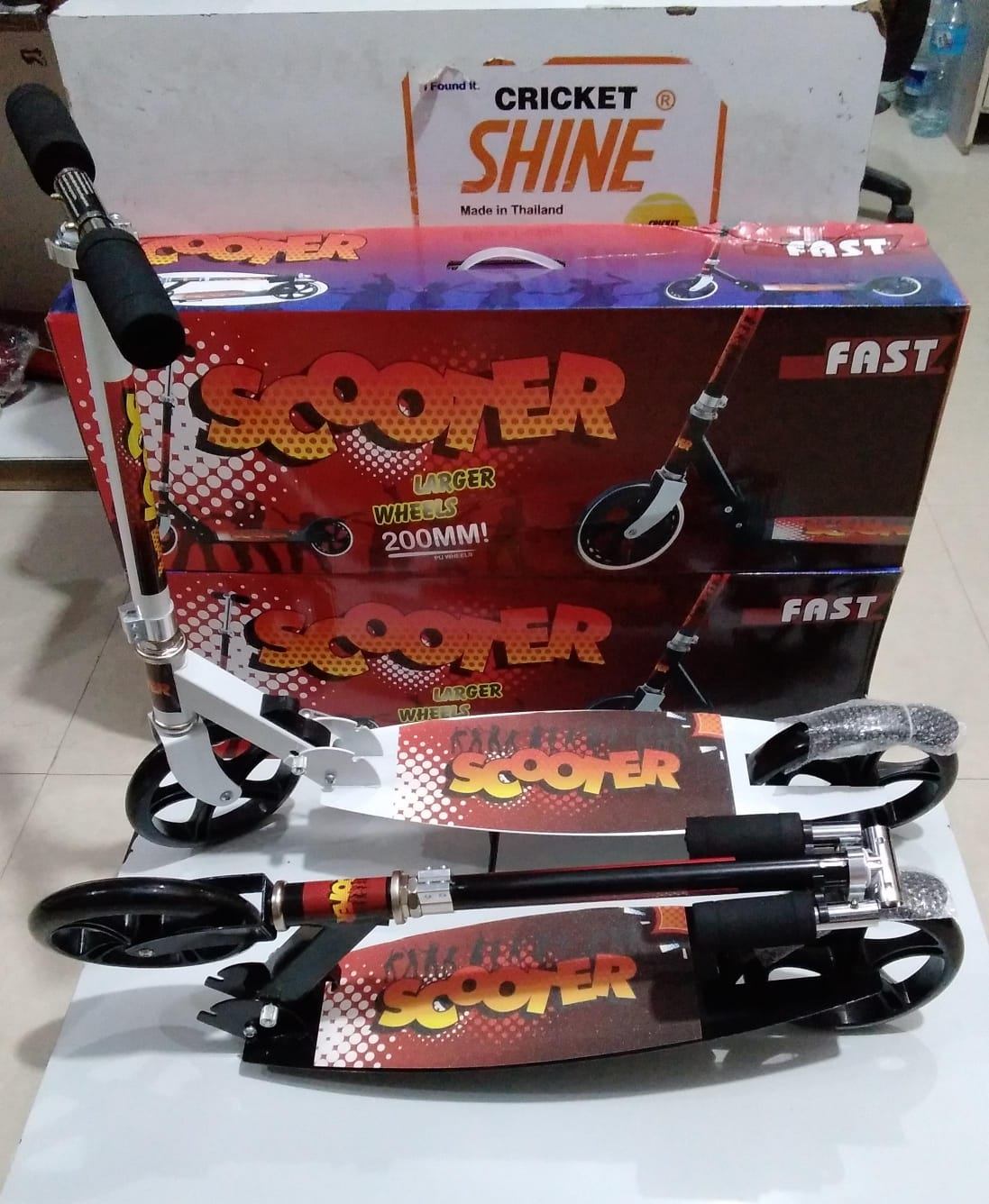 FAST 200MM Scooter - 2 Wheel Kick Scooter with Big Wheels, Foldable, Adjustable Height for Kids & Adults