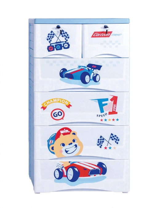 BabyZone Cartoon Cabinet F1 Champion - Racing Car Theme
