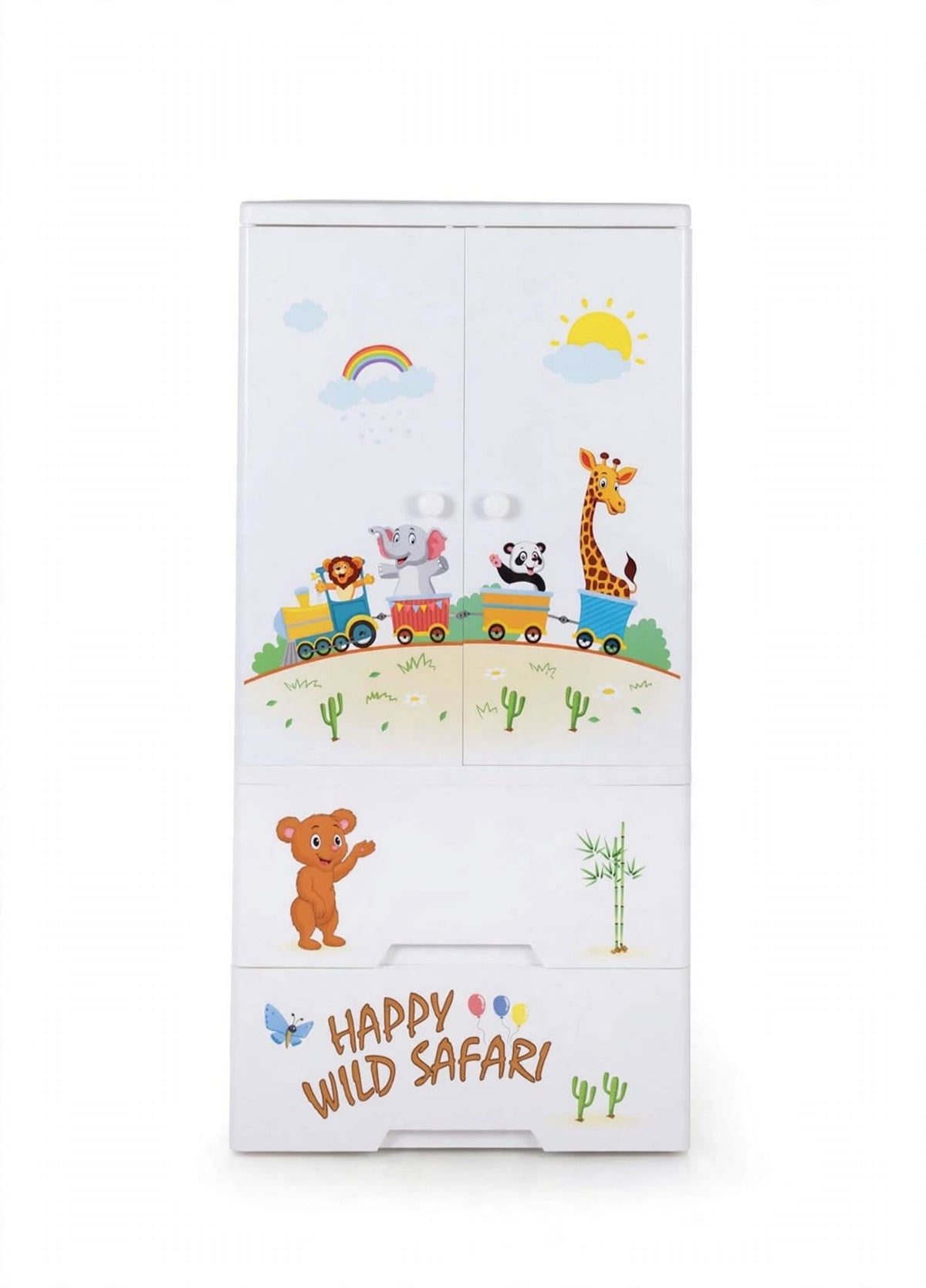 BabyZone Wardrobe 5 Layer - Safari Train Edition