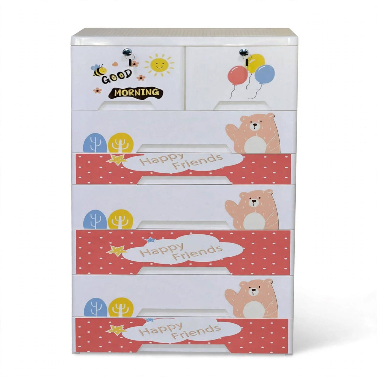 BabyZone Junior Drawer - Happy Friends Red & Bear Edition